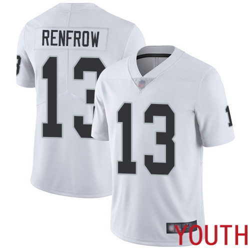 Oakland Raiders Limited White Youth Hunter Renfrow Road Jersey NFL Football #13 Vapor Untouchable Jersey->youth nfl jersey->Youth Jersey